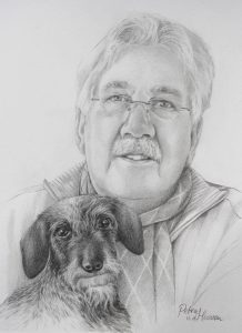 Portret baas en teckel